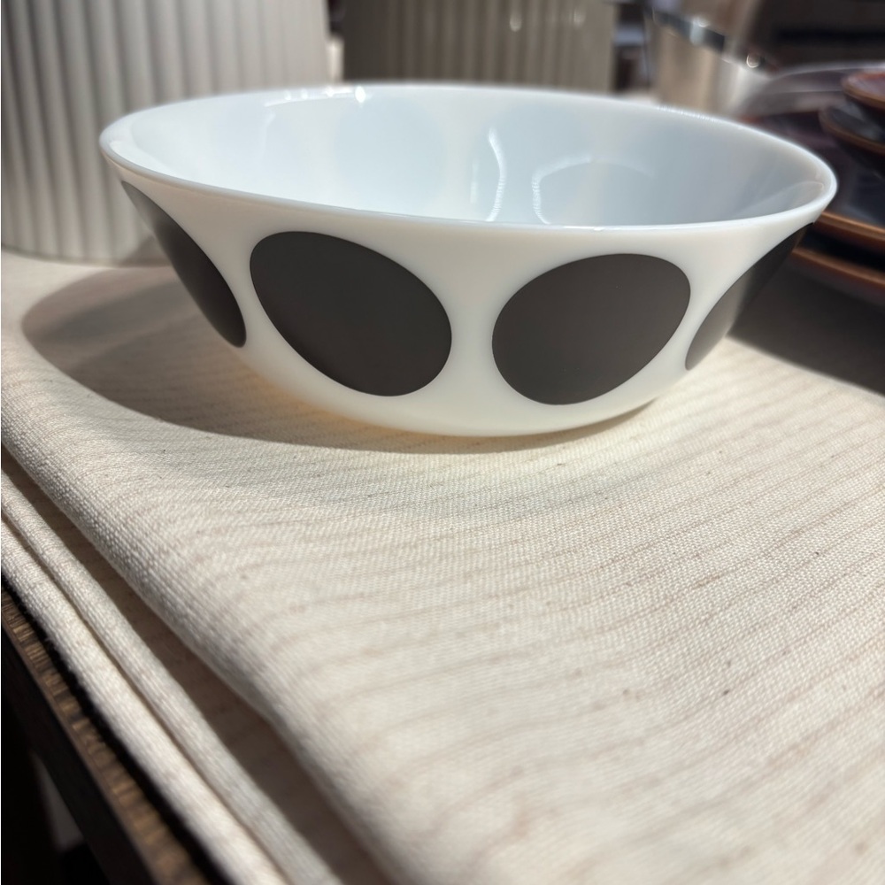 6 piece IKEA White & black Bowl w Black Dot Pattern for cereal soup oatmeal new - Picture 2 of 9